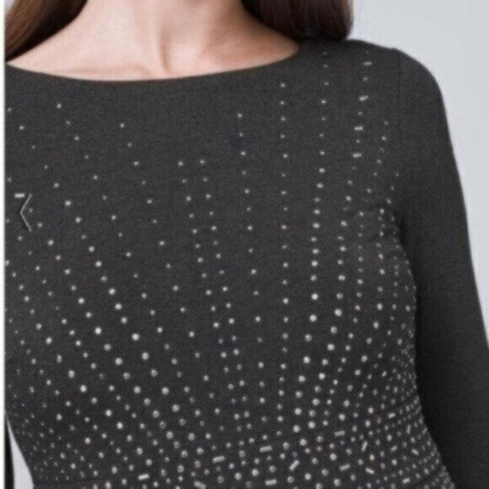 NWOT White House Black Market Embellished Fit-And-Flare Dress - Picture 4 of 5